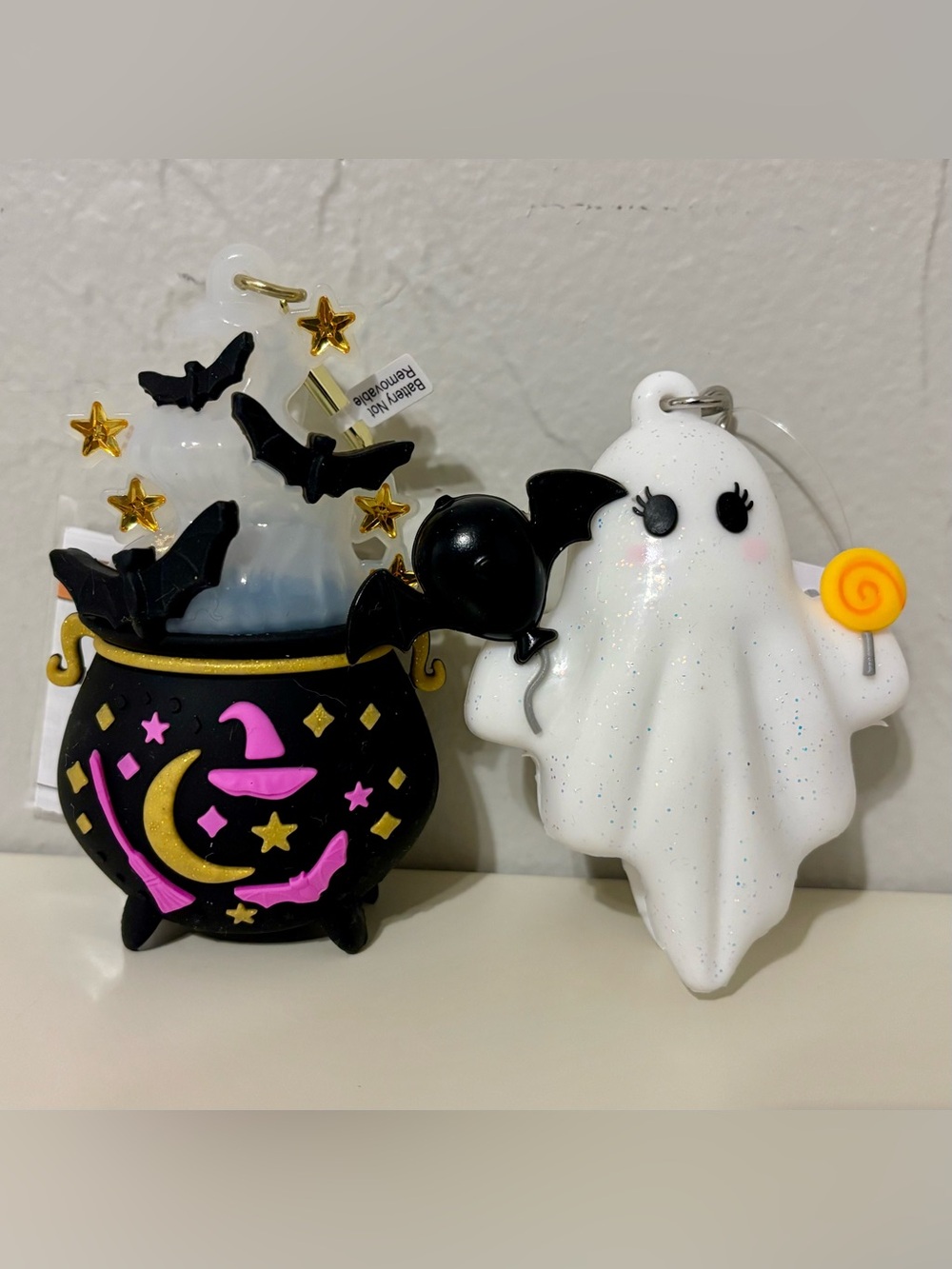Bath & Body Works Light Up Cauldron/Party Ghost Pocketbac Holders Halloween